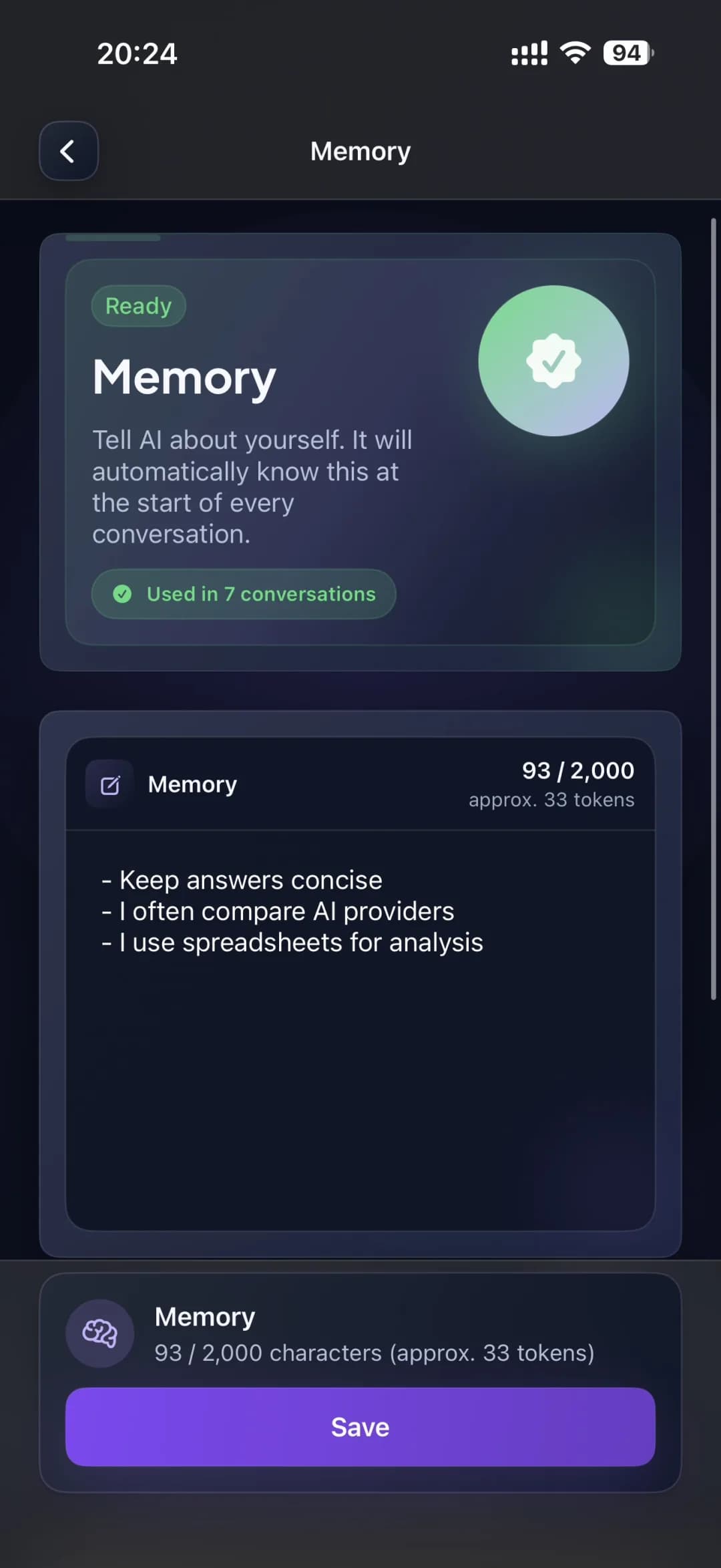 Long-term memory you control