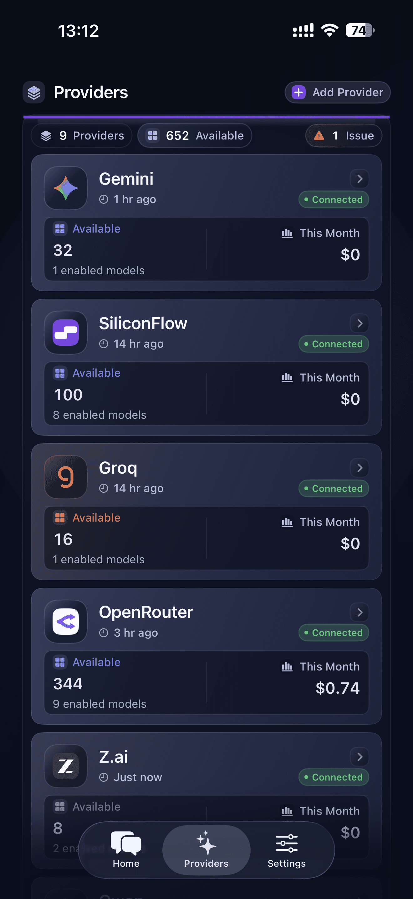 13 Anbieter · sofort verbindbar