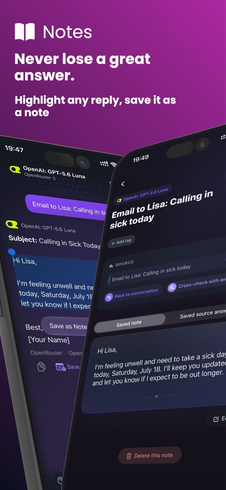 Oriveo App Store preview 5: Notes